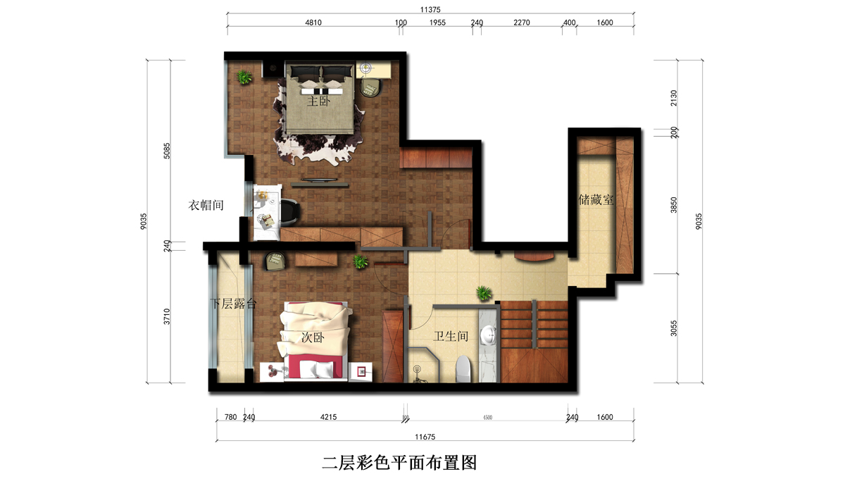 二层彩色平面布置图