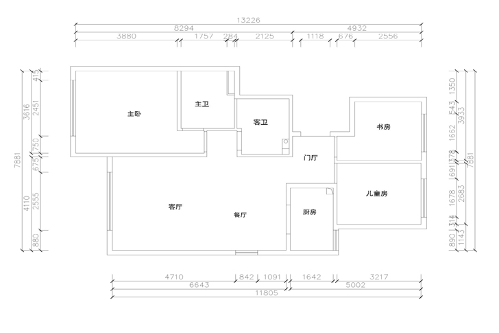 一层原始平面图