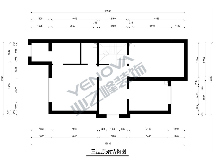 三层原始户型图