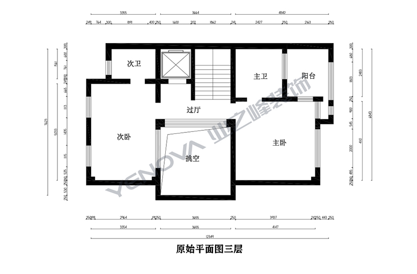 三层原始平面图