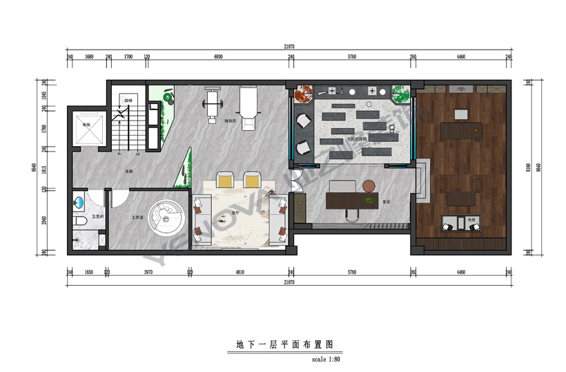 地下一层彩色平面图