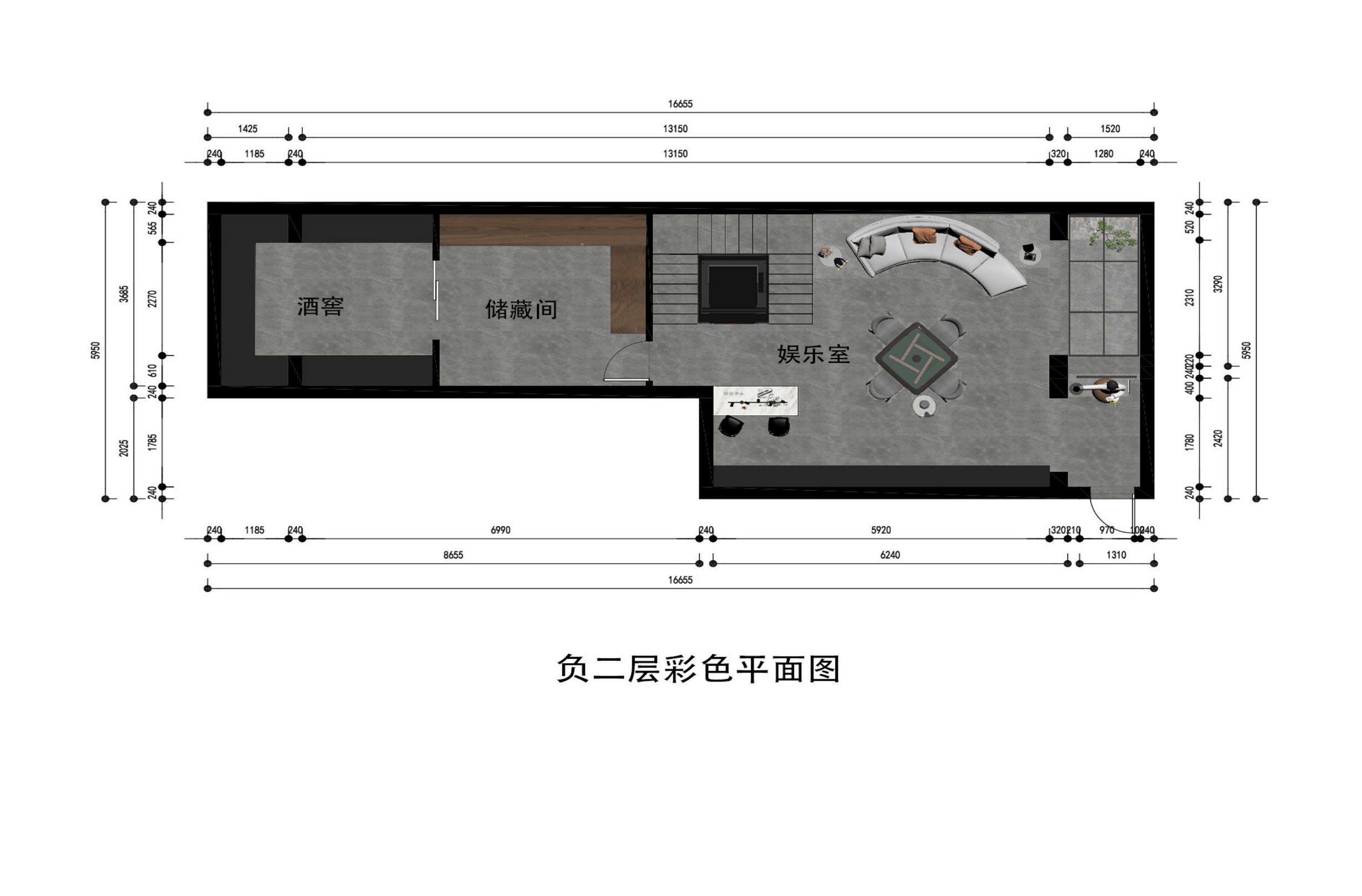 负二层彩平图