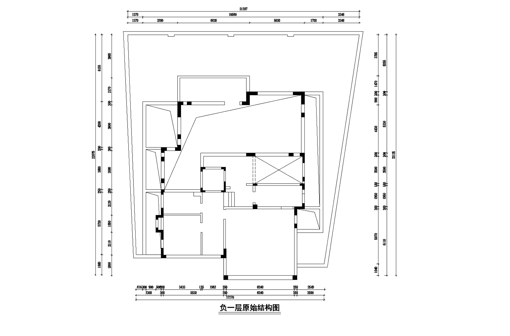 负一层原始结构图