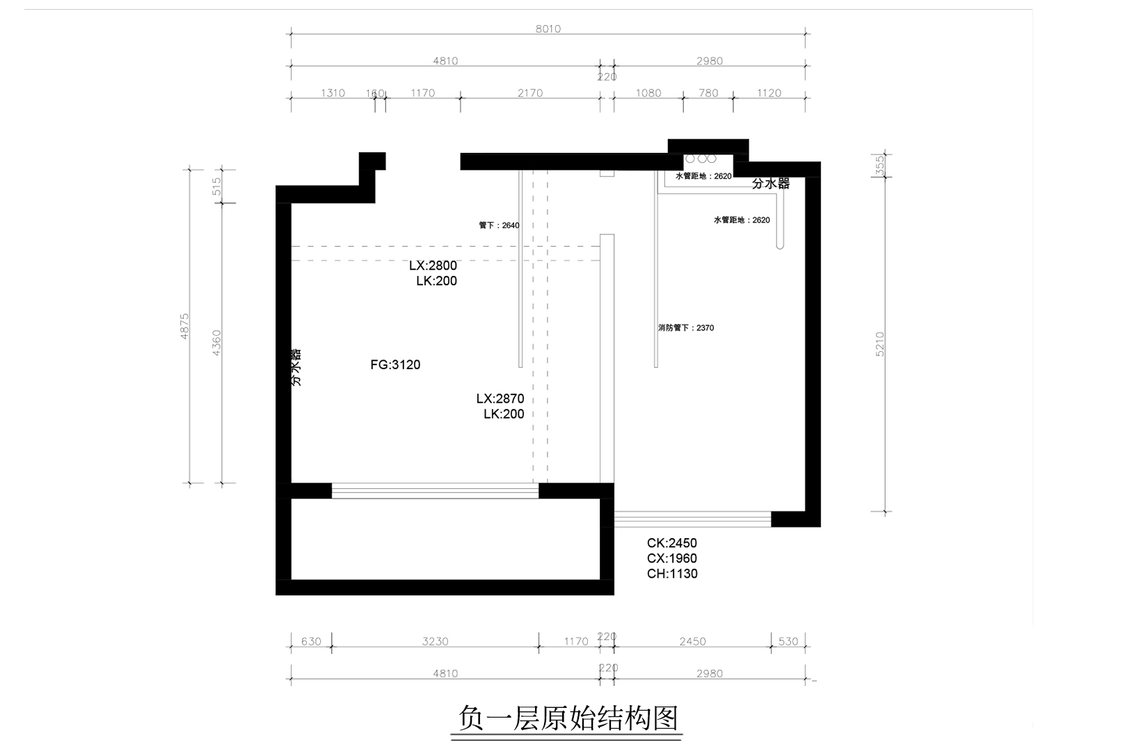 负一层原始结构图